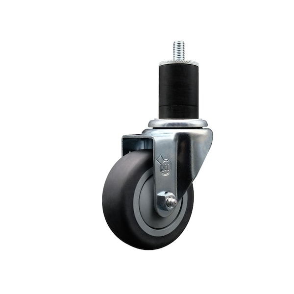 3.5'' SS Thermoplastic Rubber Wheel Swivel 1-3/4'' Expanding Stem Caster